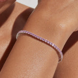 Petal Moissanite Pink Tennis Bracelet –  3mm