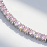 Petal Moissanite Pink Tennis Bracelet –  3mm