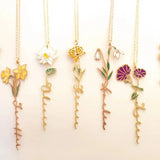 Birth Flower Name Necklace - camillaboutiqueshop