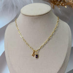 Birthstone Initial Pendant Necklace - camillaboutiqueshop