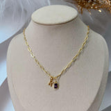 Birthstone Initial Pendant Necklace - camillaboutiqueshop