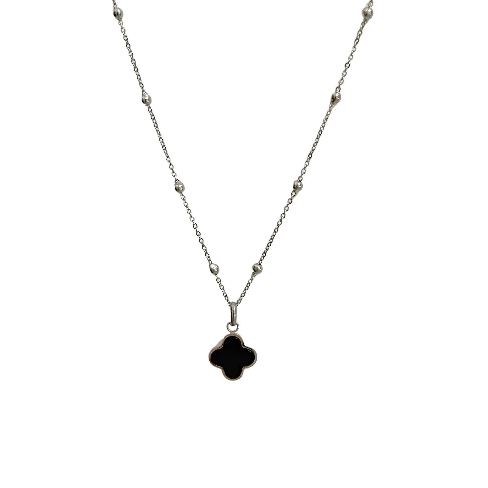 Black Onyx Clover Necklace - camillaboutiqueshop