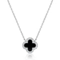 BLACK ONYX DIAMANTE CLOVER NECKLACE - Camillaboutiqueshop