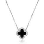 BLACK ONYX DIAMANTE CLOVER NECKLACE - camillaboutiqueshop