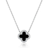BLACK ONYX DIAMANTE CLOVER NECKLACE - camillaboutiqueshop