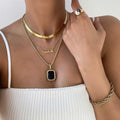 Black Onyx Tablet Pendant Necklace - Camillaboutiqueco camillaboutiqueshop.com