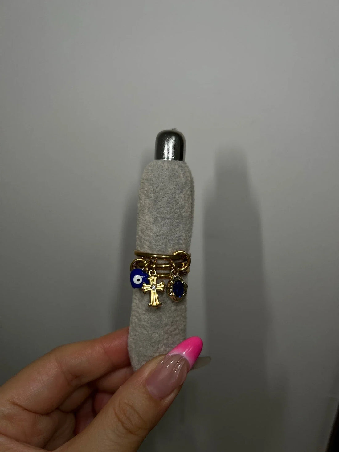 Blue Evil Eye Charm Ring - Camillaboutiqueshop