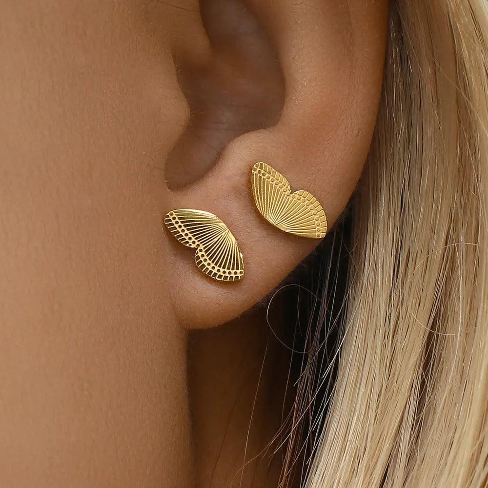 butterfly double piercing earrings camillaboutiqueco camillaboutiqueshop com 2