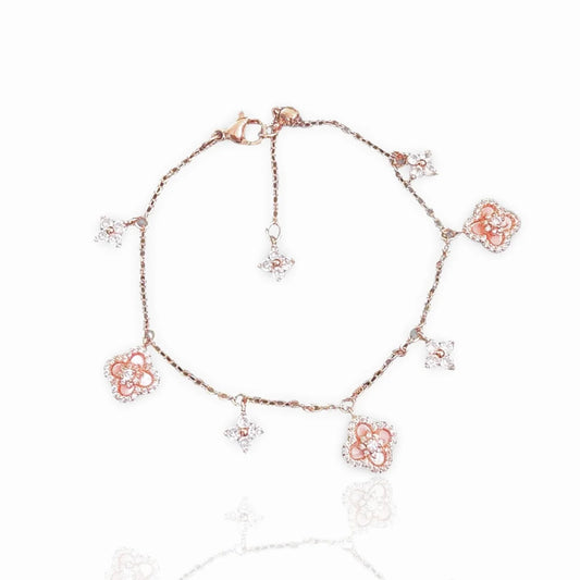 Charm Sakura Clover Bracelet - Rose Gold - Camillaboutiqueshop