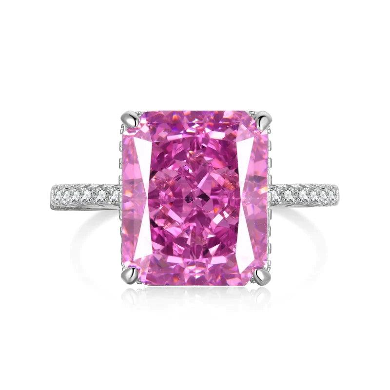 Classic Big Radiant Cut Birthstone Engagement Ring for Women - Camillaboutiqueshop