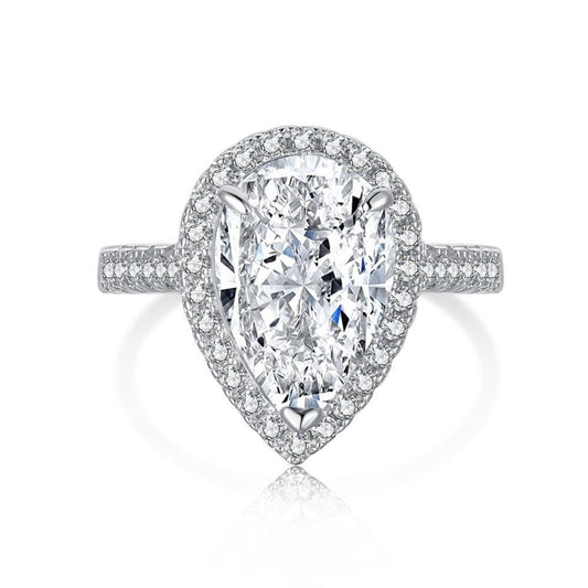 Classic Cubic Zirconia Pear Cut Halo Engagement Ring for Her - Camillaboutiqueco camillaboutiqueshop.com