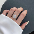 Classic Cubic Zirconia Pear Cut Halo Engagement Ring for Her - Camillaboutiqueshop