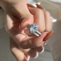Classic Cubic Zirconia Pear Cut Halo Engagement Ring Set For Her - Camillaboutiqueco camillaboutiqueshop.com
