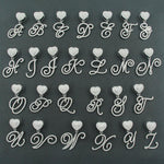 Cursive Heart Initial Cuban Link Necklace | 18Inch - camillaboutiqueshop