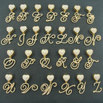 Cursive Heart Initial Cuban Link Necklace | 18Inch - camillaboutiqueshop