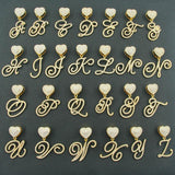 Cursive Heart Initial Cuban Link Necklace | 18Inch - camillaboutiqueshop
