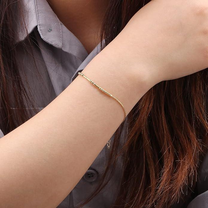 Custom Beaded Morse Code Bracelet - Camillaboutiqueshop