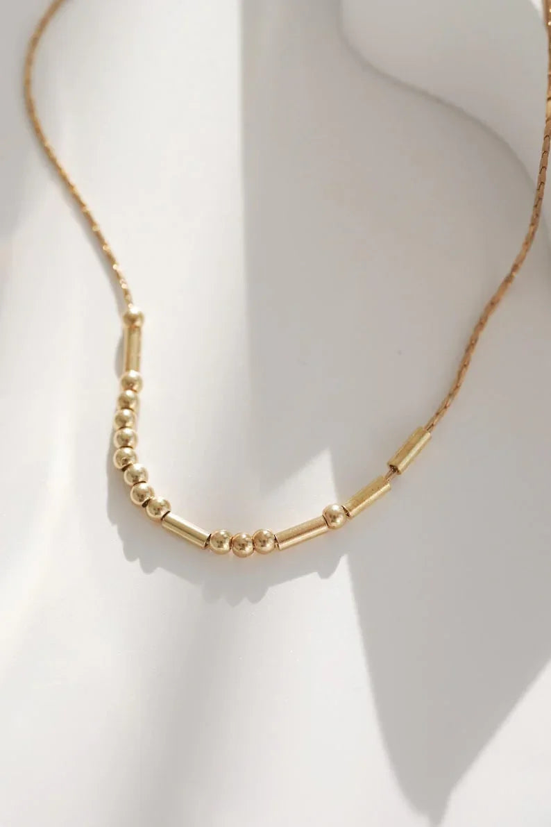 Custom Beaded Morse Code Necklace - Camillaboutiqueshop