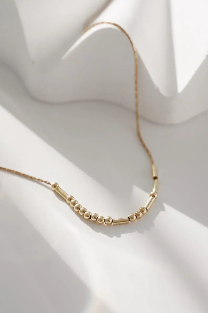 Custom Beaded Morse Code Necklace - Camillaboutiqueshop
