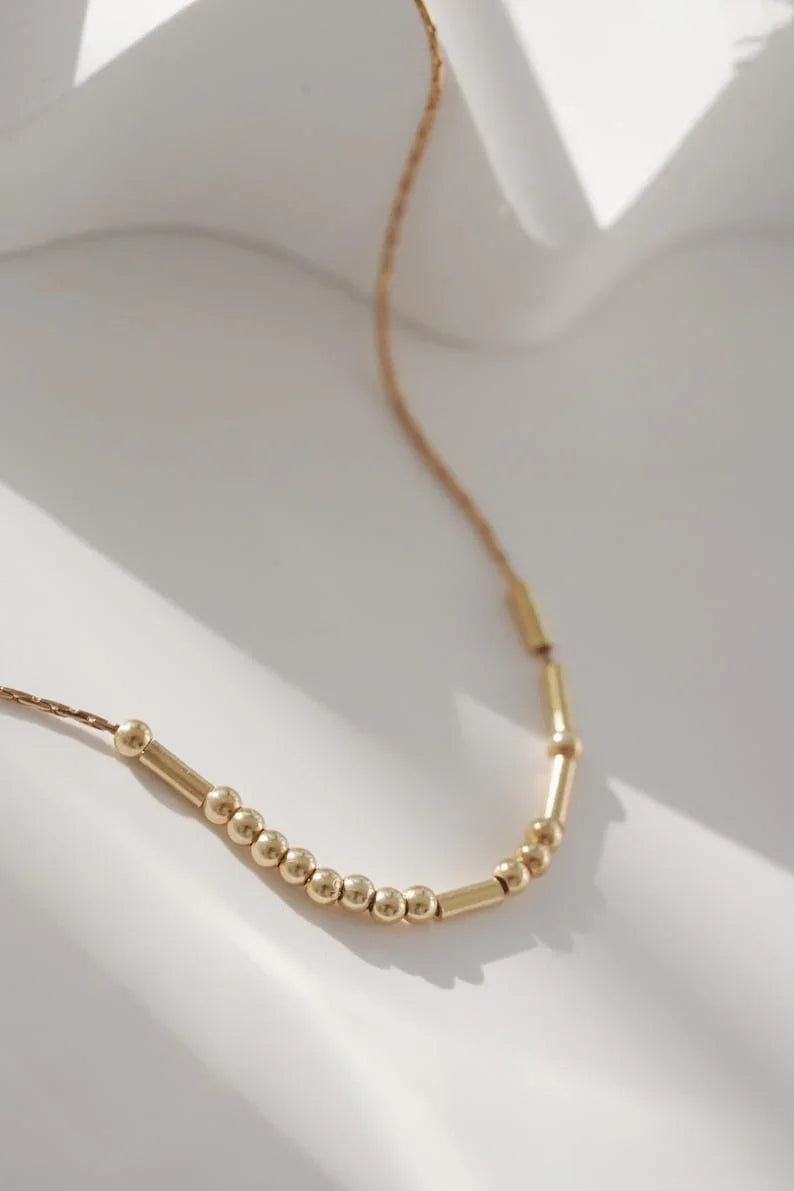 Custom Beaded Morse Code Necklace - Camillaboutiqueshop