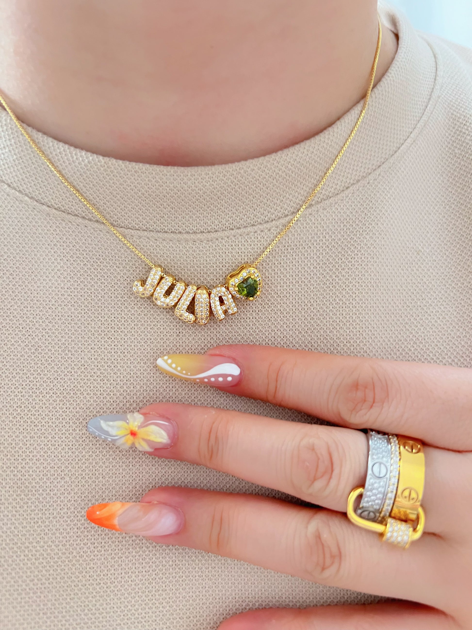 Custom Bubble Letter Necklace - Camillaboutiqueshop