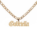 Custom Hanging Name Plate Necklace | Figaro Chain - Camillaboutiqueco camillaboutiqueshop.com