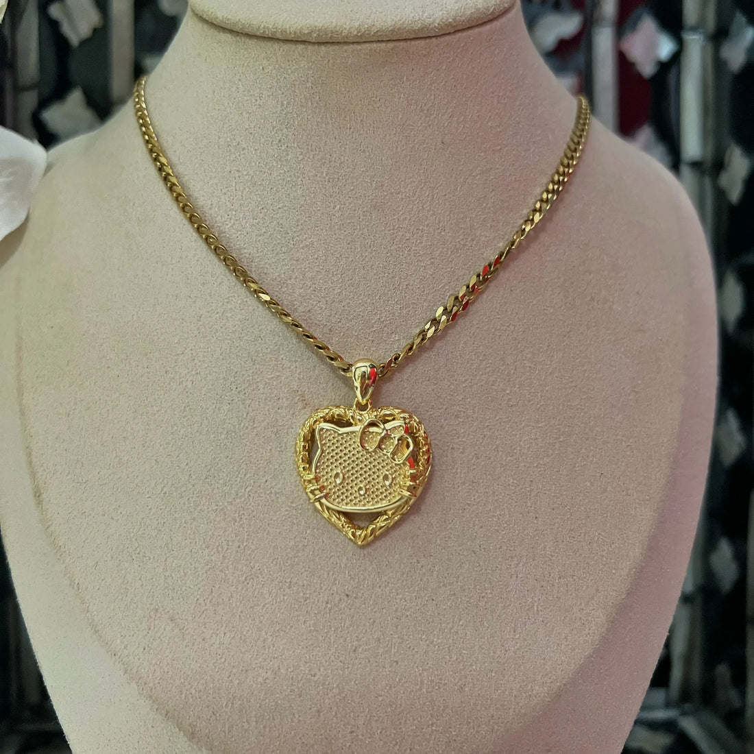 Custom Hello Kitty Heart Nugget Pedant Necklace - Camillaboutiqueshop