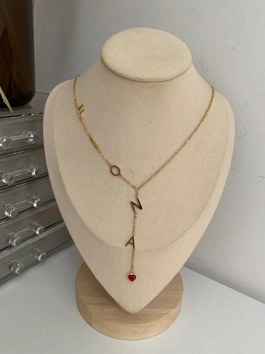 Custom Lariat Name Necklace With Birthstone - Camillaboutiqueshop