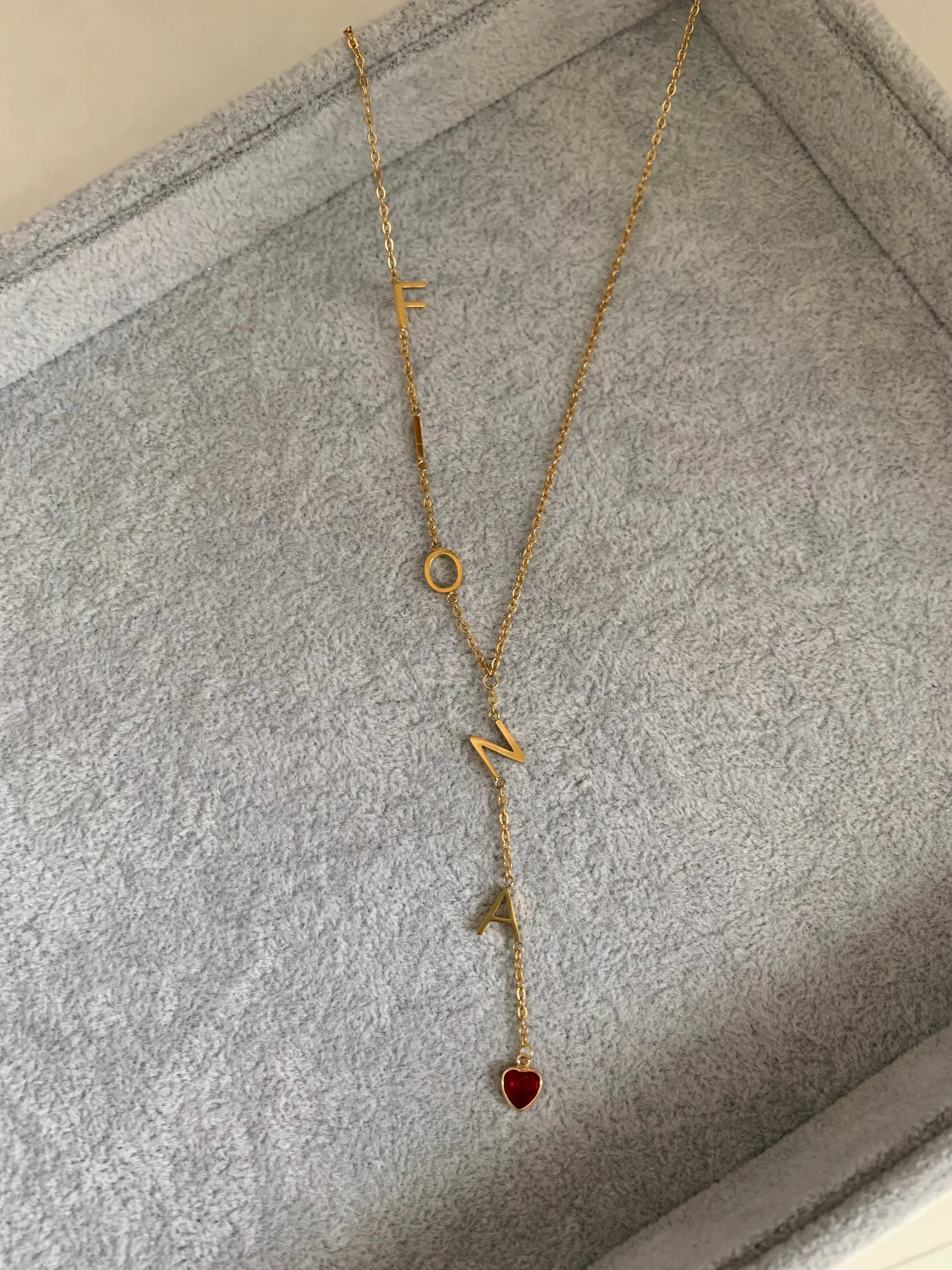 Custom Lariat Name Necklace With Birthstone - Camillaboutiqueshop