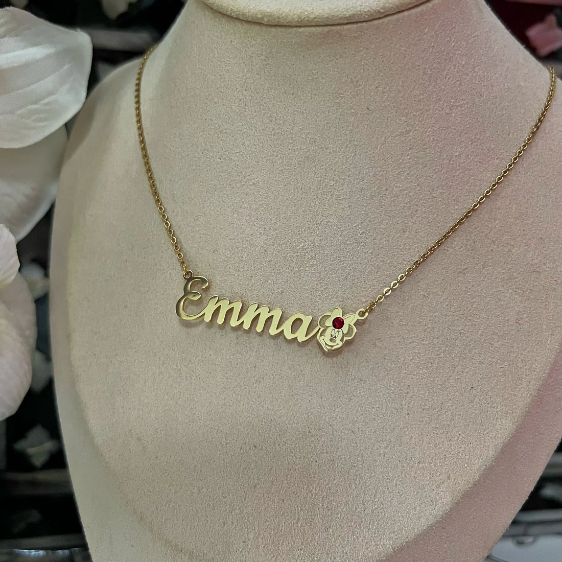 Custom Minnie Mouse Name Necklace With Birthstone - Camillaboutiqueshop