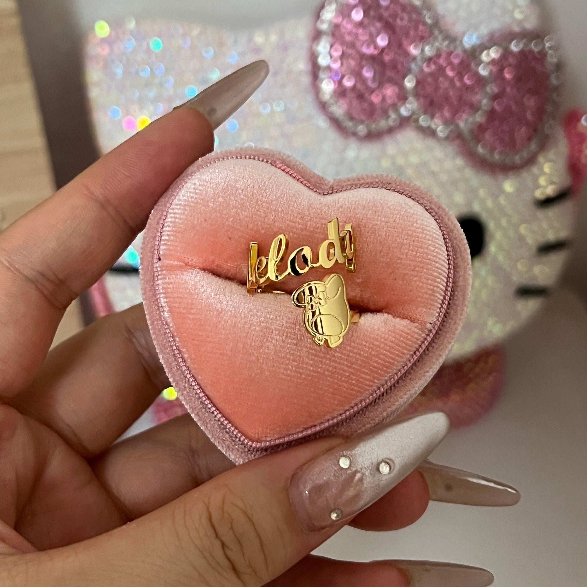 Custom My Melody Name ring - Camillaboutiqueco