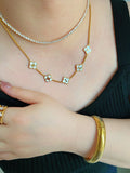 Custom Name Clover Necklace - Mother Of Pearl - Camillaboutiqueshop