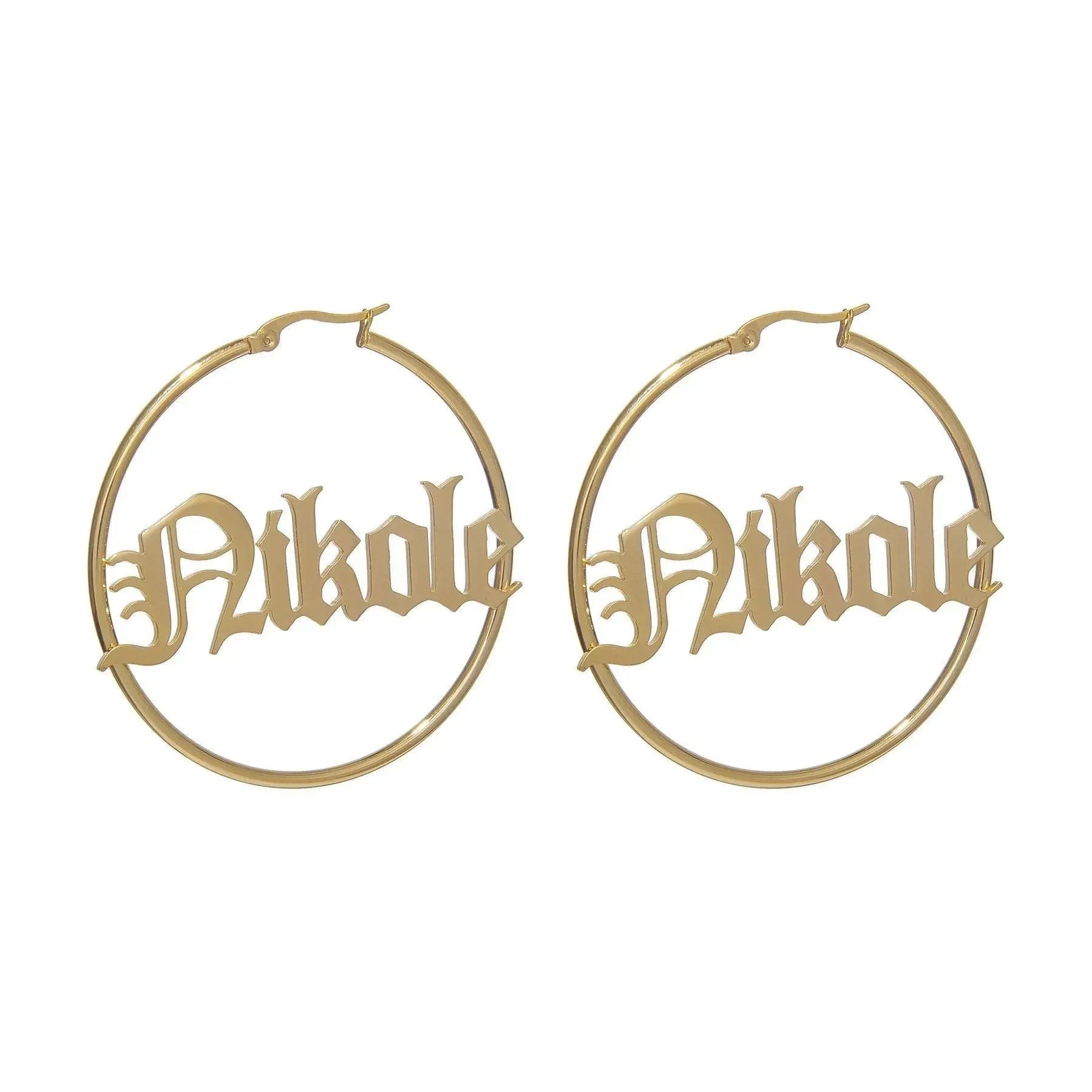 Custom Name Hoop Earrings - camillaboutiqueshop