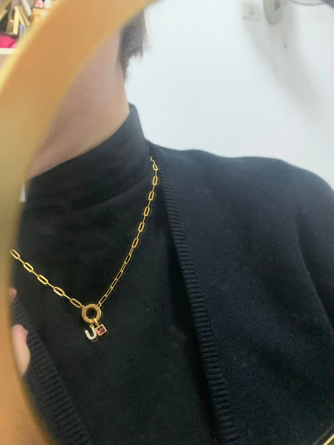 CZ Initial and Birthstone Charm Necklace - Camillaboutiqueshop