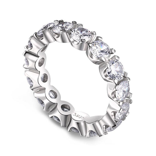 CZ Statement Eternity Ring In Sterling Silver - Camillaboutiqueco camillaboutiqueshop.com