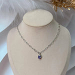Dainty Oval Drop Birthstone Necklace - camillaboutiqueshop