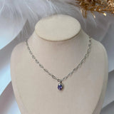 Dainty Oval Drop Birthstone Necklace - camillaboutiqueshop