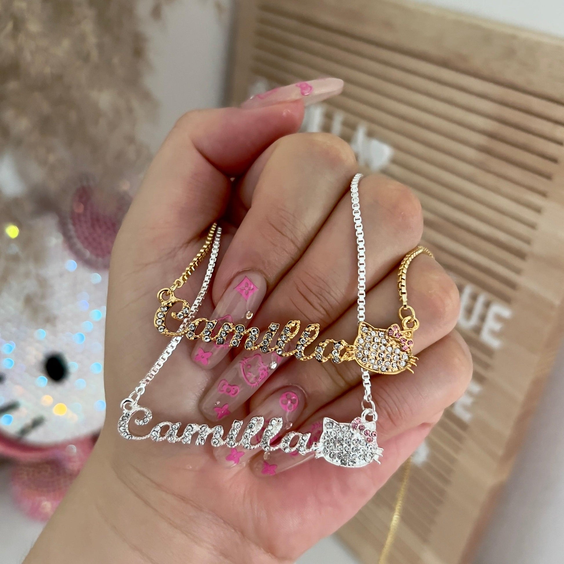 Diamond Hello Kitty Name Necklace - Camillaboutiqueshop