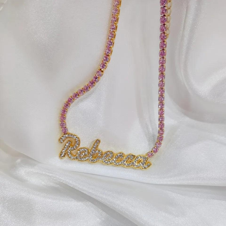 Diamond Name Tennis Necklace - Camillaboutiqueshop