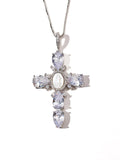 DIAMOND PEARL CROSS NECKLACE - Camillaboutiqueshop