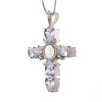 DIAMOND PEARL CROSS NECKLACE - camillaboutiqueshop