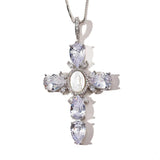 DIAMOND PEARL CROSS NECKLACE - camillaboutiqueshop