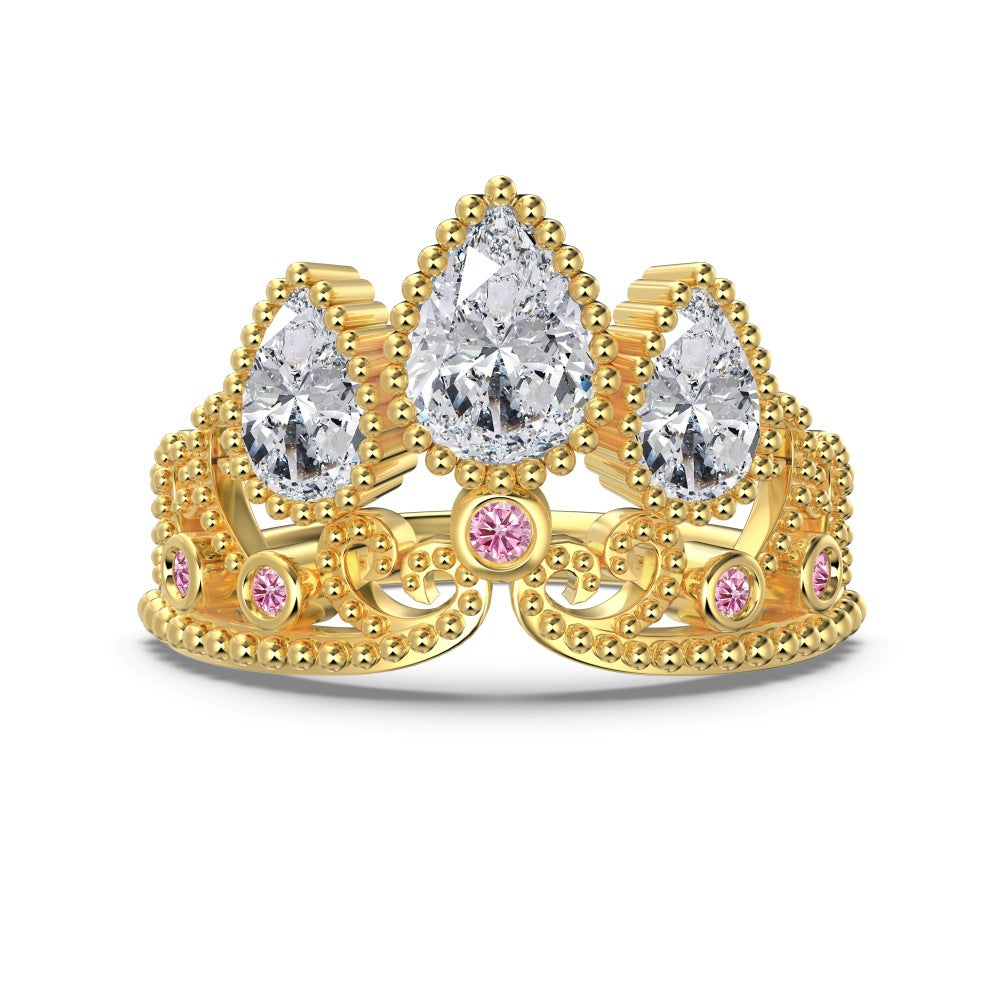 Diamond Rapunzel Crown Ring - Camillaboutiqueshop