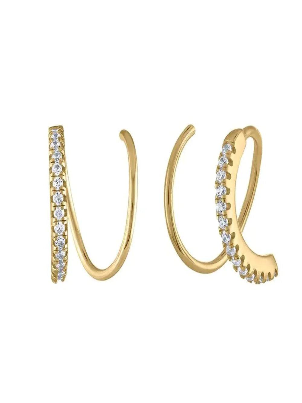 Diamond Spiral Hoop Earrings - Camillaboutiqueshop