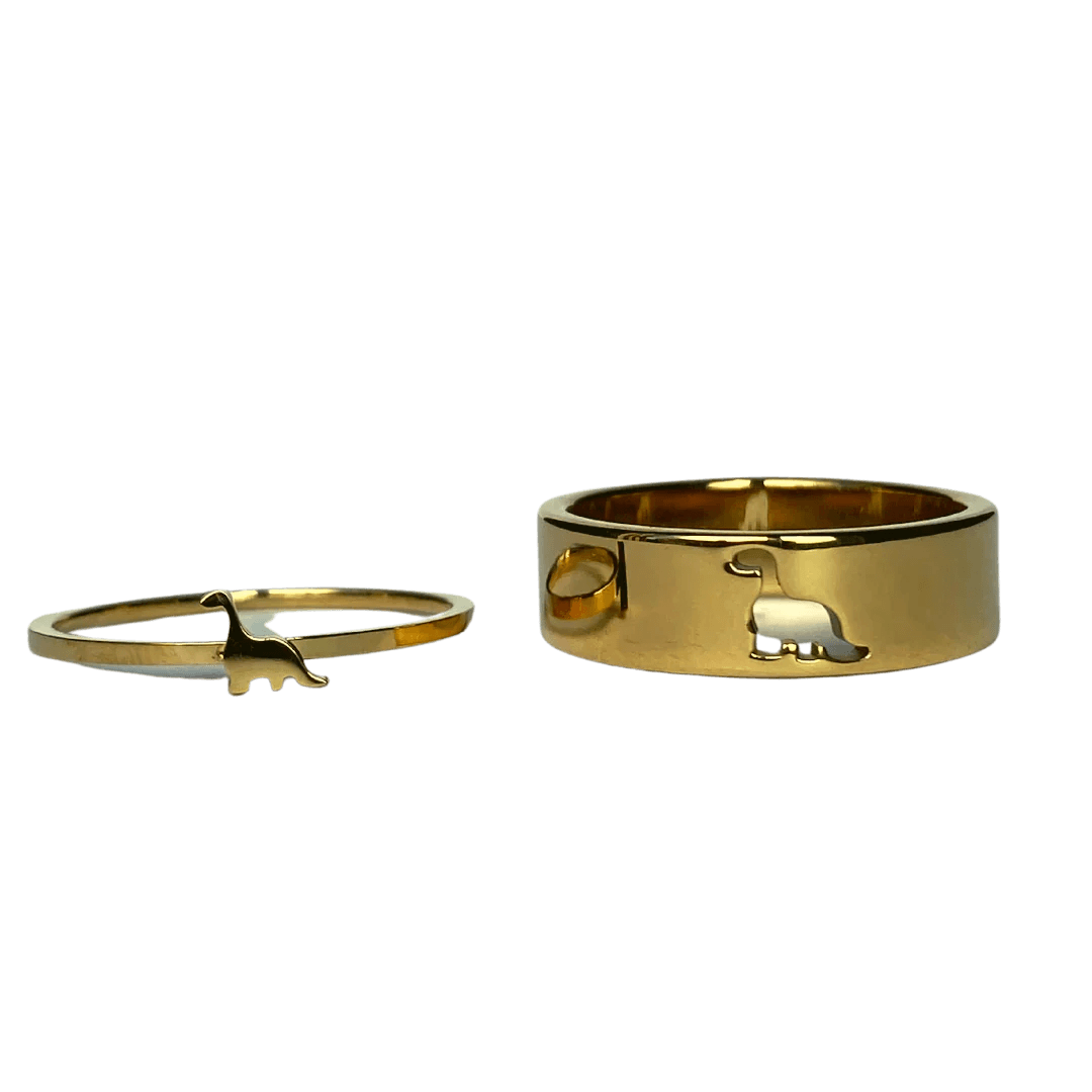 Dinasour Puzzle Matching Couple Rings - Camillaboutiqueshop