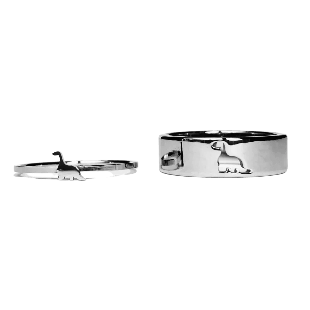 Dinasour Puzzle Matching Couple Rings - Camillaboutiqueshop