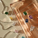 East West Radiant Cz Pendant Necklace | Sterling Silver - camillaboutiqueshop