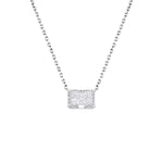 East West Radiant Cz Pendant Necklace | Sterling Silver - camillaboutiqueshop