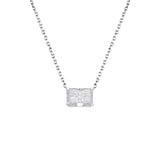 East West Radiant Cz Pendant Necklace | Sterling Silver - camillaboutiqueshop