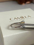 Elegance Three Stone With Pear Side Stone Engagement Ring - Camillaboutiqueshop
